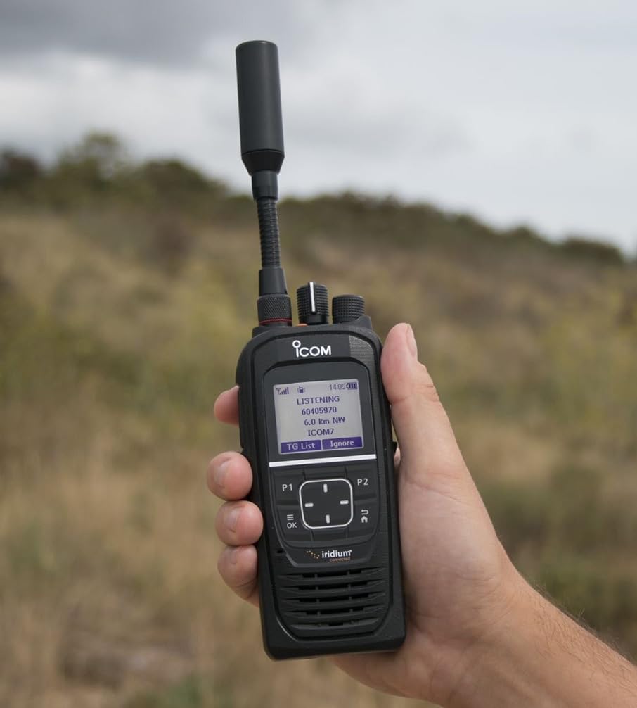 ICOM IC-SAT100 Icom & Iridium Satellite Push-to-Talk PTT Transceiver Two-Way Radio - Global Use